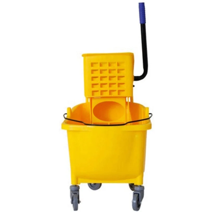 dismountable cylinder hotel cleaning house keeping hand pull small single mop wringer trolley