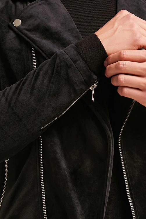 Wholesale fashion custom mens leather suede biker jacket