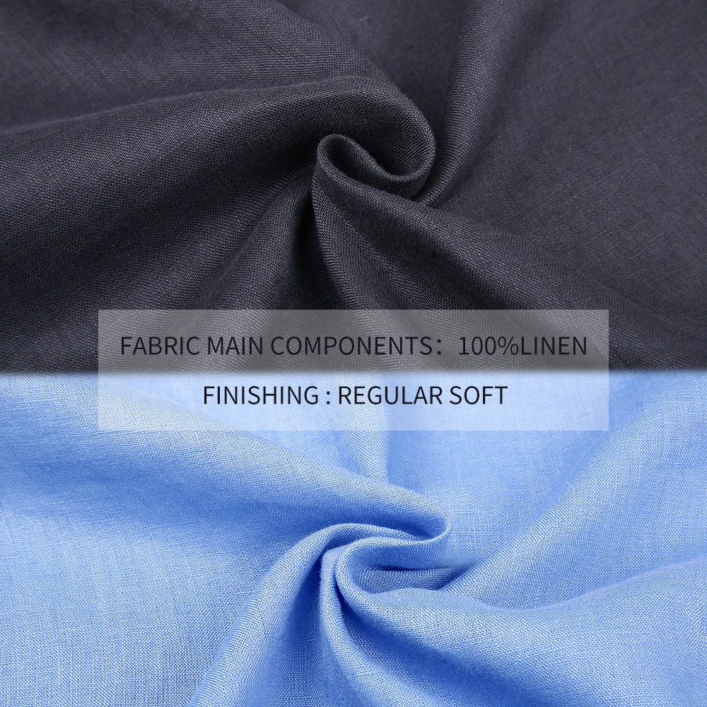 Индивидуальные Высококачественные льняные однотонные повседневные рубашки с длинным рукавом для мужчин