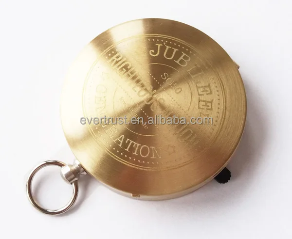 
promotional antique custom gold compass brass compass keychain for hiking 