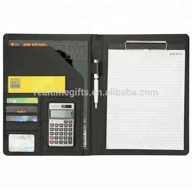 
Good Quality Office Business Meeting Conference PU A4 Leather Document Folder 