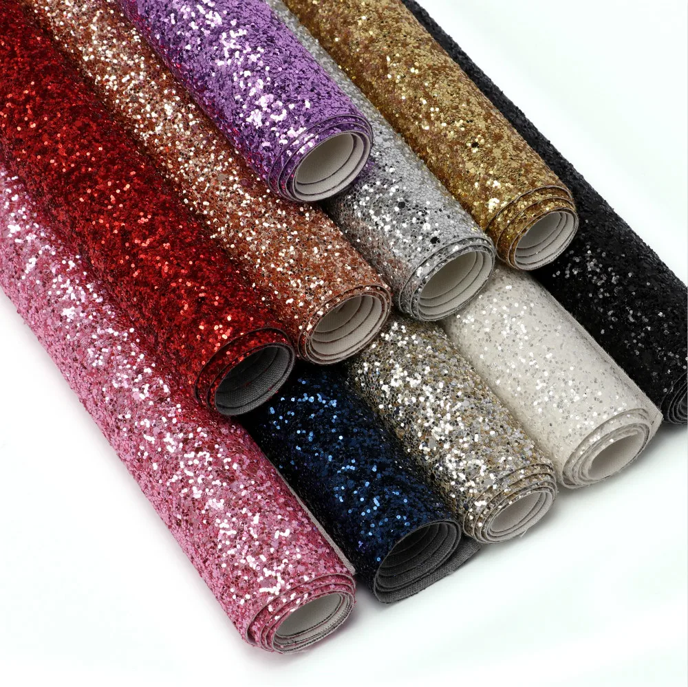 Wholesale price high quality chunky glitter fabric for wallpaper