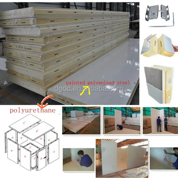 Polyurethane Sandwich PIR Foam Insulation Board Cold Room Panels Easy Install