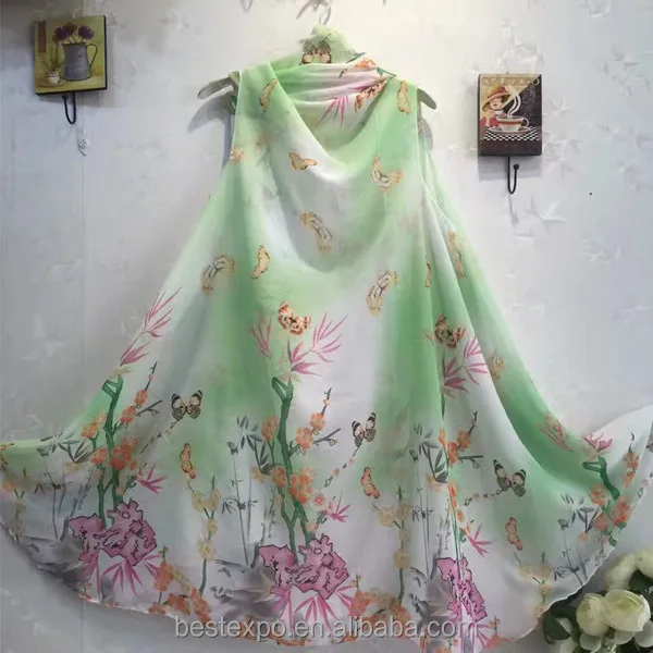 wholesale summer chiffon butterfly pattern tops women oversized beach clothing boutique silk blouses