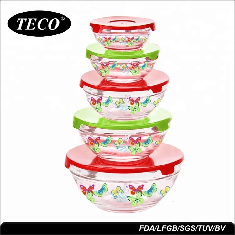 Оптовая продажа товары для дома большая стеклянная чаша фруктов Pyrex с силиконовой крышкой
