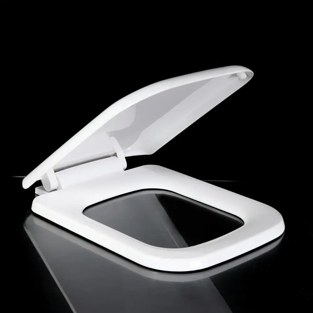 Top selling rectangular square design anglo indian toilet seat with cover soft close hinge