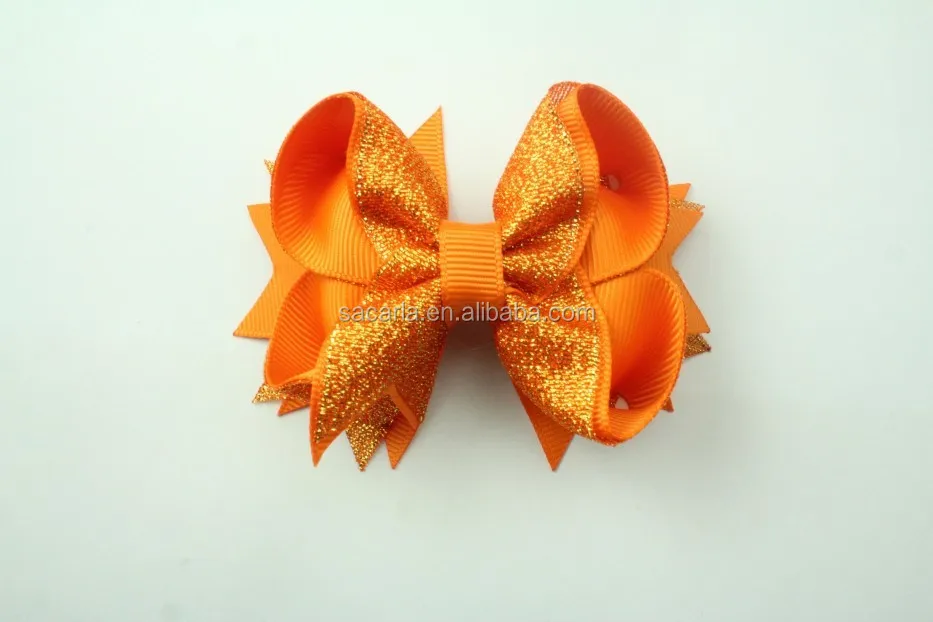 3.5 inch Various colors glitter spike  ribbon bows