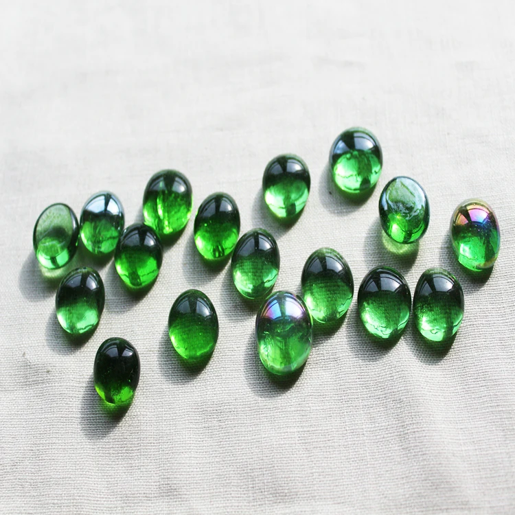 Зеленые плоские стеклянные мраморные драгоценные камни для украшения дома