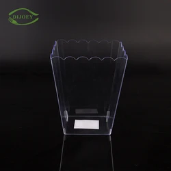 Custom disposable small square shape clear wine beer champagne ice bucket