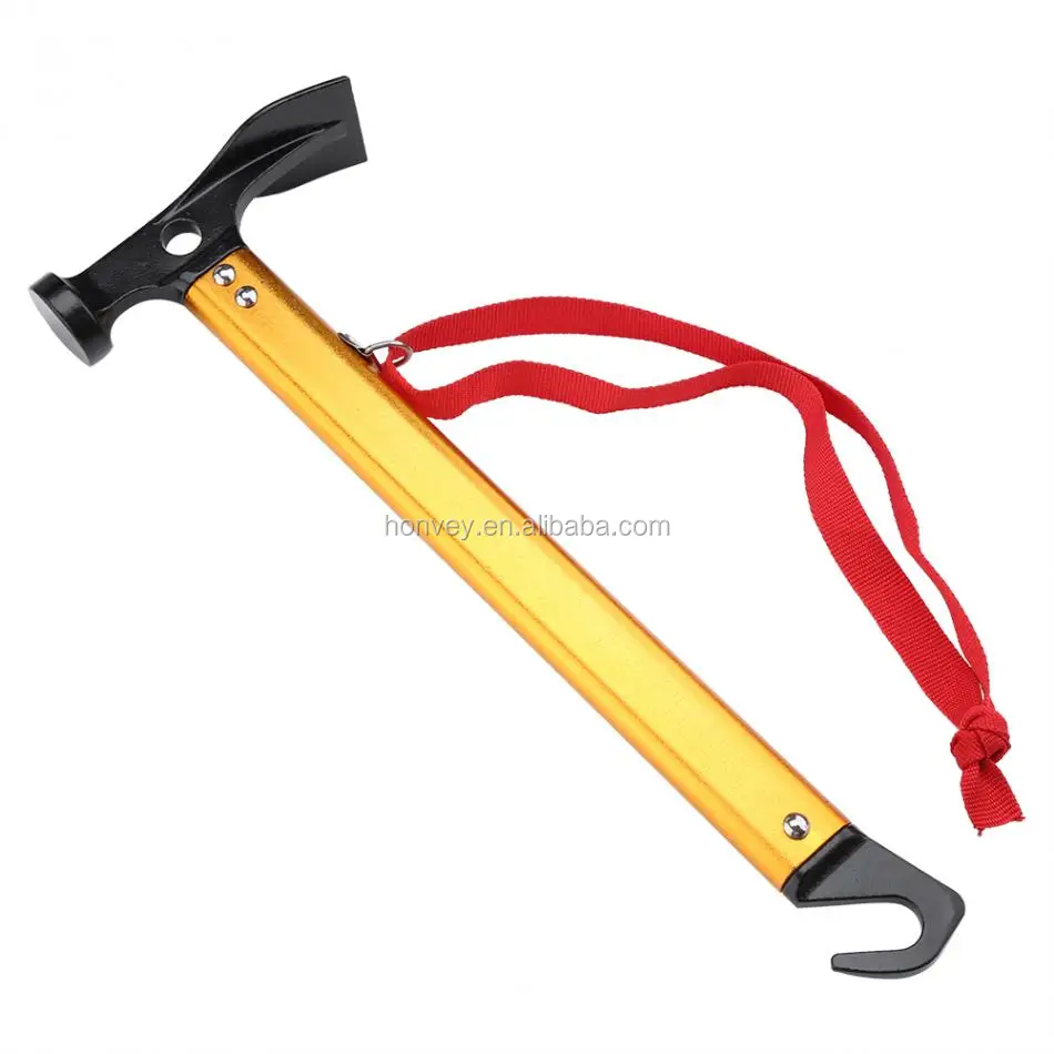 
Outdoor Camping Tent Peg Stake Hammer Nail Puller Extractor Multifunctional Tool With Aluminum Handle 