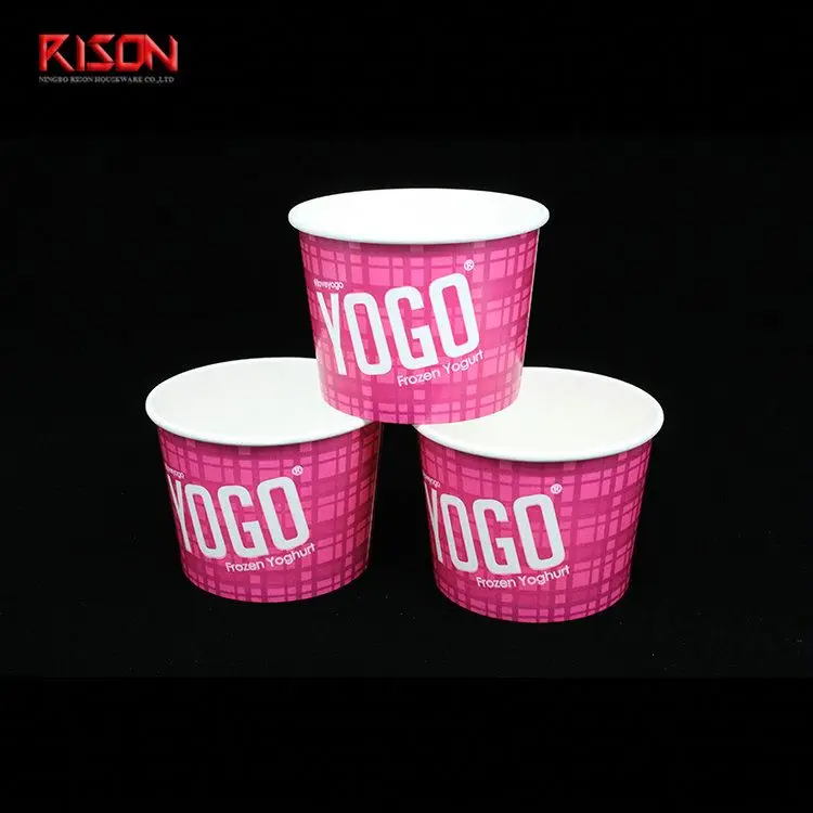
Eco Friendly Disposable Take Away Food Bowl Biodegradable Paper Yogurt Tub Ice Cream Cup with Lid 