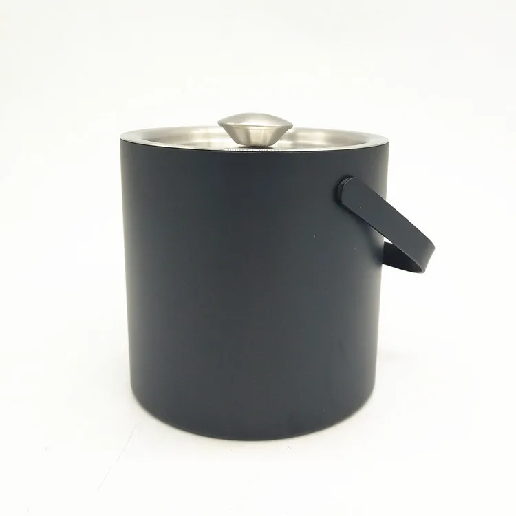 
Black Painting Double Wall With Lid Stainless Steel Ice Bucket,Wine Cooler 