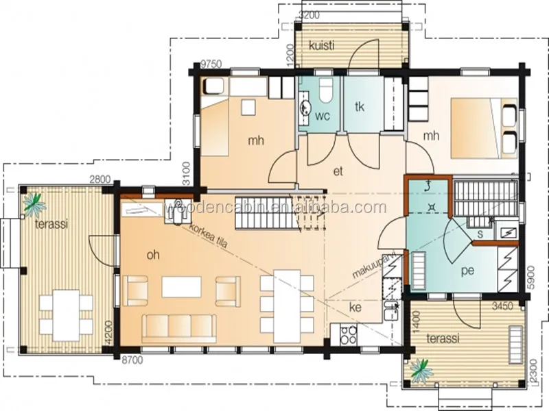 wood prefab house log home factory direct sales