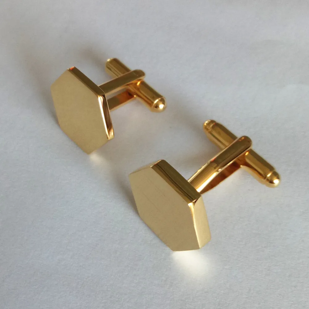 Custom made copper cufflink blanks 18k gold plating new cuff links set
