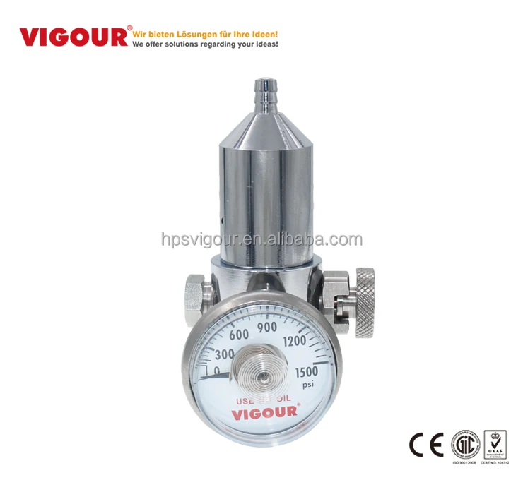Stable Outlet pressure low pressure calibration gas cylinder pressure regulator for disposable cylinder