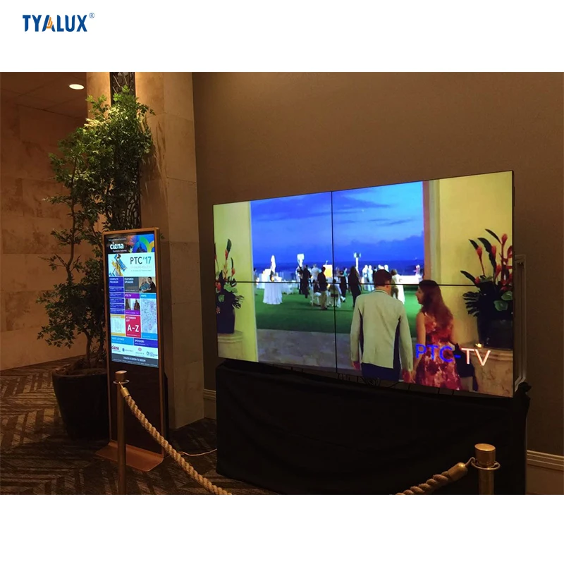 FHD 55 Inch 1.7mm Bezel Advertising DID LCD Video Wall Display For Sale