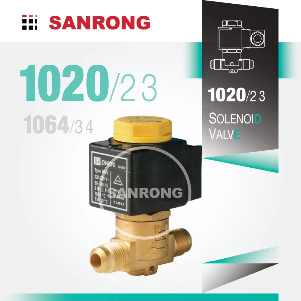 Refrigeration Parts Brass Solenoid Valve with 24v 220v AC coil for Refrigerator, Freezer, Cold Room