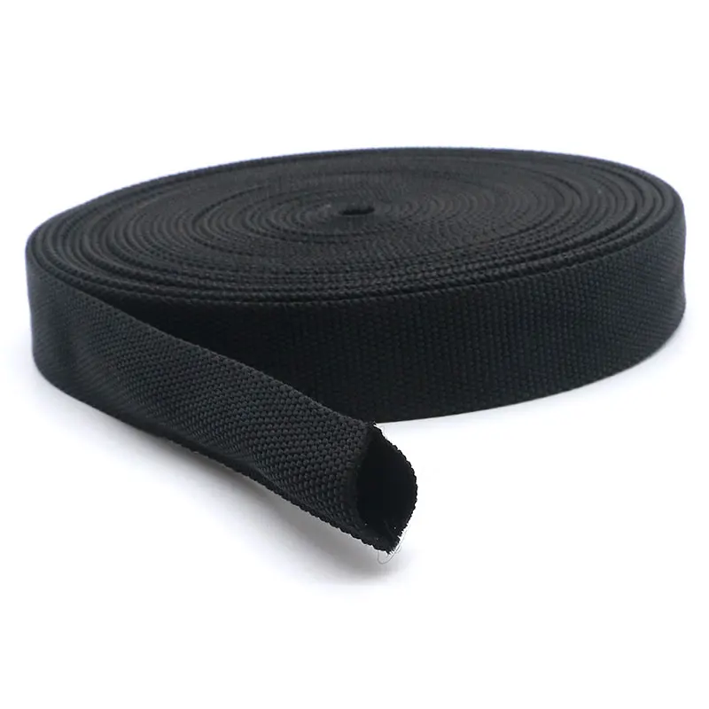 Stock 2cm 2.5cm 3.2cm 3.8cm 5cm Black Hollow Tubular PP Webbing Tape