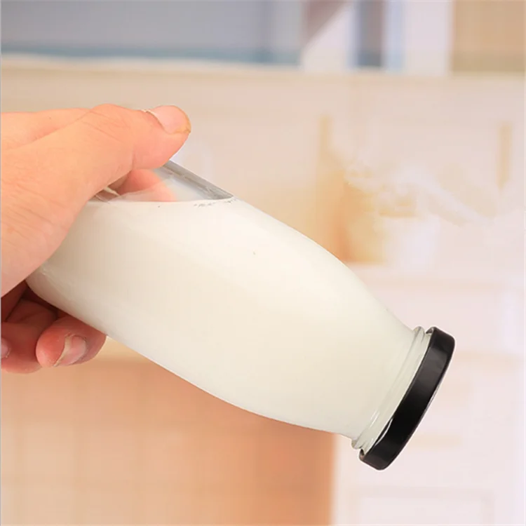 100ml 200ml 250ml 500ml 1000ml empty glass milk bottle with plastic/plate cap juice beverage drinking clear glass bottles