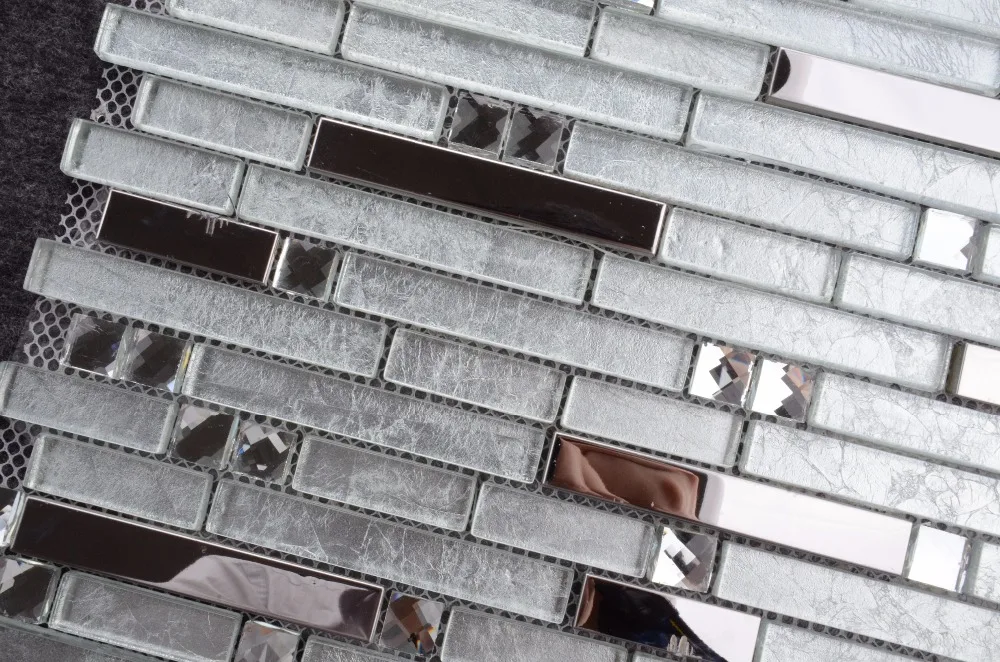 300X300MM Factory Wholesale Mosaic Glass Mirror Pure Color Wall Panel design colorful tile Glass Mosaic