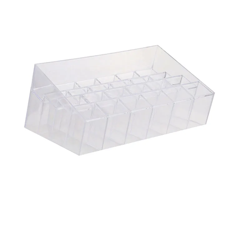 
New Product 24 Grids Large Lipstick Rack Cosmetic Finishing Box Desktop Clear Storage Box 