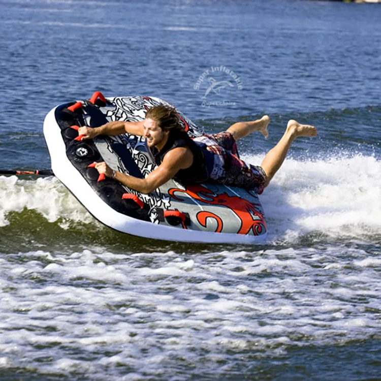 Watersport 2 Riders PVC Best Inflatable Water Ski Towable Deck Tube Board For Boating