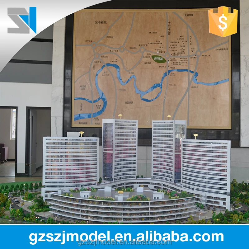 Умелое производство с объемным масштаб модели архитектурного модели