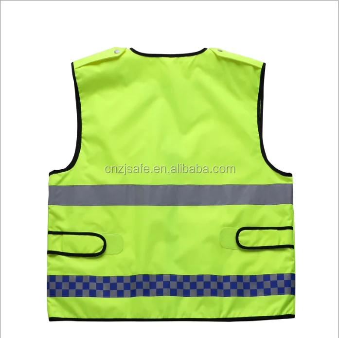 high visibility reflective tape with zipper safety vest