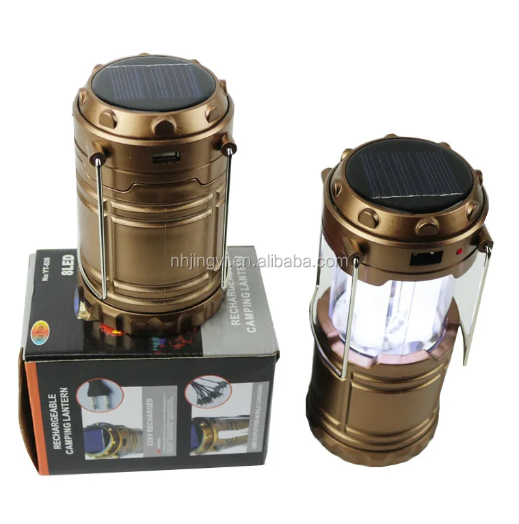 Solar water resistant 6 LED camping charging rechargeable emergency phone charge lantern