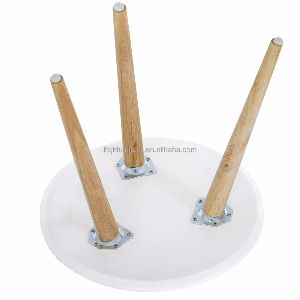 home Furniture modern coffee table MDF wooden round side table with wood legs