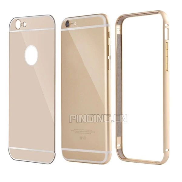 Ультра тонкий тонкий металлический алюминиевый бампер + PC задняя крышка чехол для телефона я 6 и 6 плюс