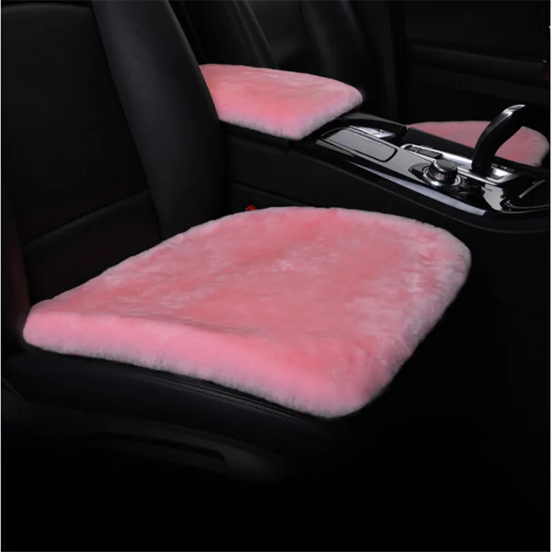 Genuine australian pink shorn fleece sheepskin fur car seat cover lambskin cushion
