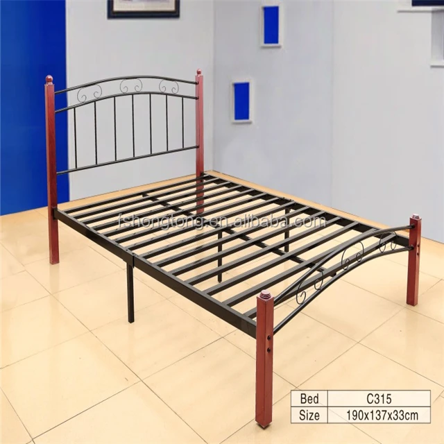 
 Деревянная двухъярусная кровать с металлической рамой для оптовой продажи  