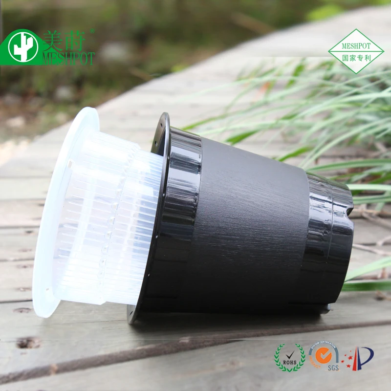 Double wall root control transparent plastic air pruning pot tropical orchid flower pot