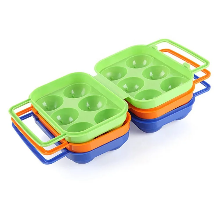Portable 6 Eggs Holder Shockproof Egg Carrier With Locks Outdoor Egg Storage Box Case for Picnic Camping and Hiking