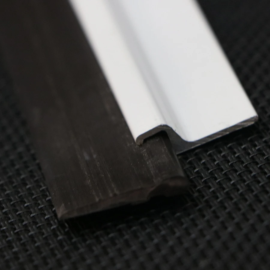 Bh Sealing Strips Door Bottom Seals Weatherstripping White Aluminium Alloy Bar with PVC Rubber Tape Draught Excluder