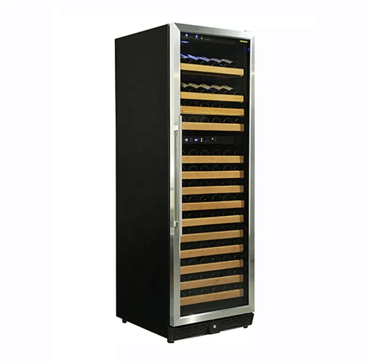 
 Двухзонный винный холодильник из нержавеющей стали для продажи на кухне  