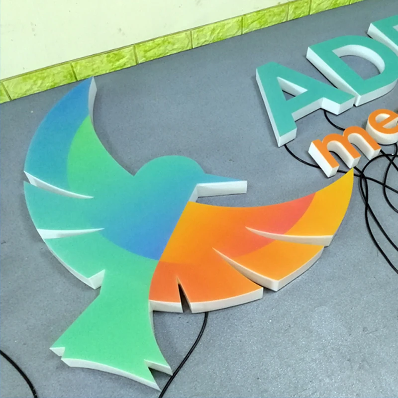 Illuminate Full Lighting Acrylic 3D Logo Sign Backlit LED Shop Sign for Business Building Frontlit Model Number Available