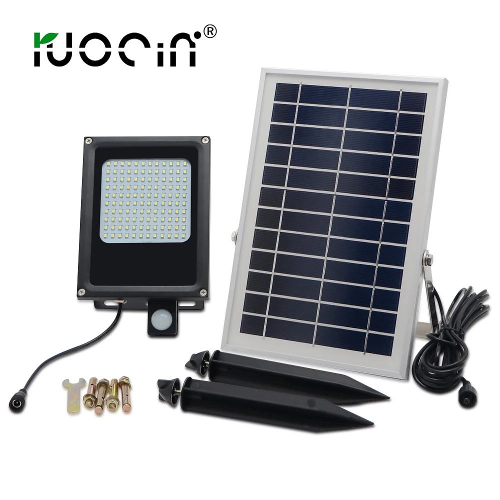 6 W solar panel 6000mah rechargeable outdoor LED solar motion sensor lamp
