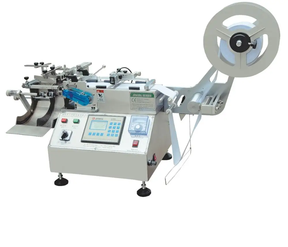 Высокоскоростной горячий и холодный одежда нейлоновой тафтяной машина для резки этикеток с автоматический укладчик для этикетки для одежды JQ-3010B