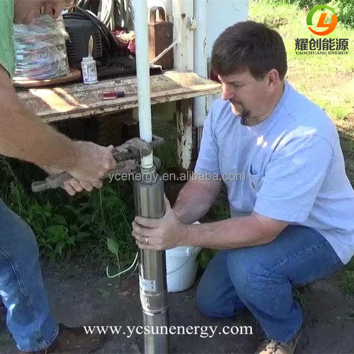 Solar water pump working schematic diagram 300m Solar submersible water pump for farmer