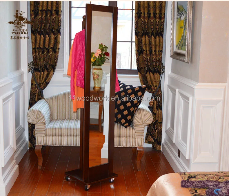 
Popular Morden simple design flooring wood mirror standing dressing mirror 