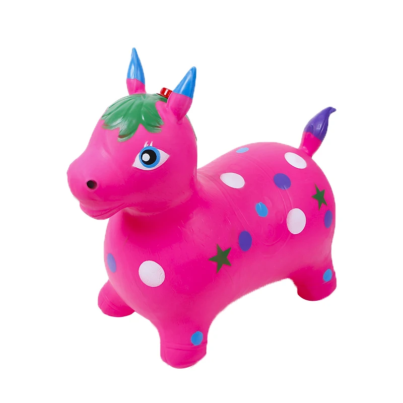 Durable children toy inflatable jumping animal,inflatable horse with musical
