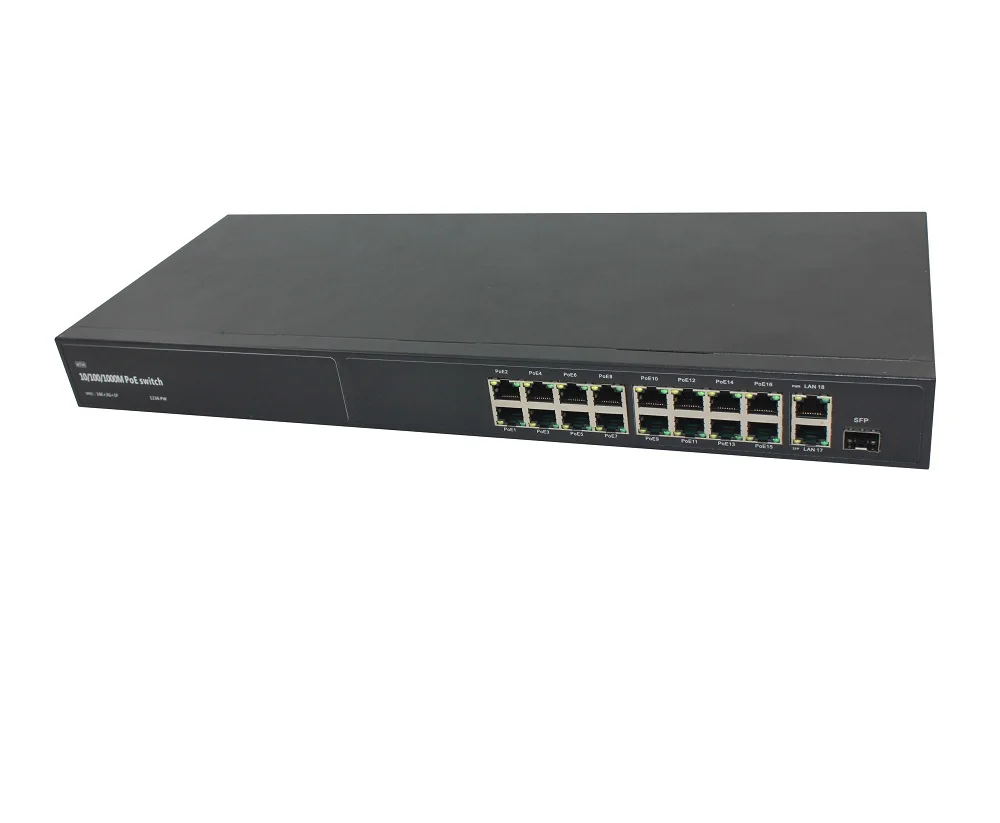 Настройка 2 Gigabit Uplink 16 портов PoE Ethernet коммутатор POE коммутатор