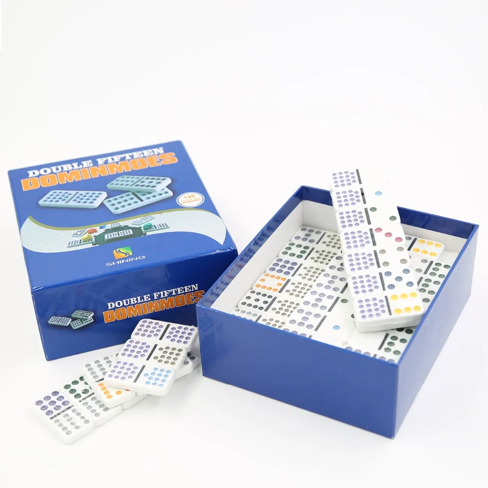 
Ivory dominoes double 15 Plastic for sale Game Set in Tin Box 
