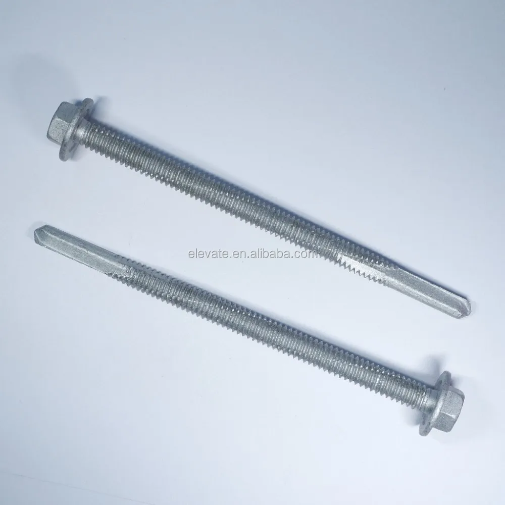 AS 3566 Indented Hex Flange Washer Head 5/16 AF CSD Thread No.5 Point Shank Slot Self Drilling Screw