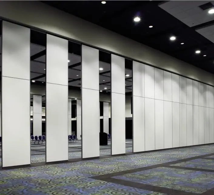 Five star hotel hall sliding partition soundproof movable partition walls with cheap cost  folding wood finish partition