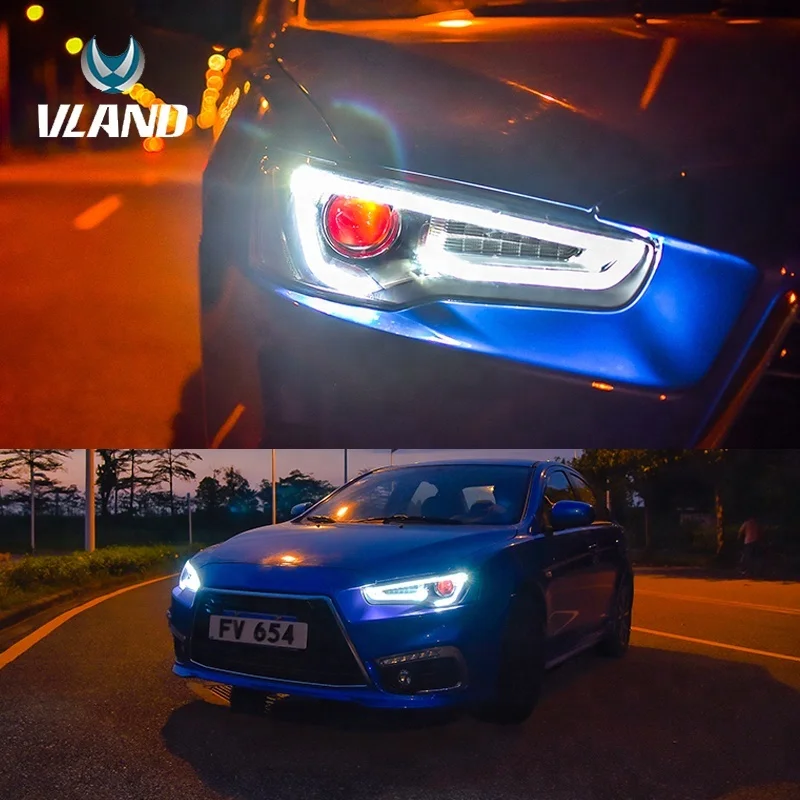 Vland Car Headlight Lancer EVO X For 2008-UP Years LED Head Lamp Lens