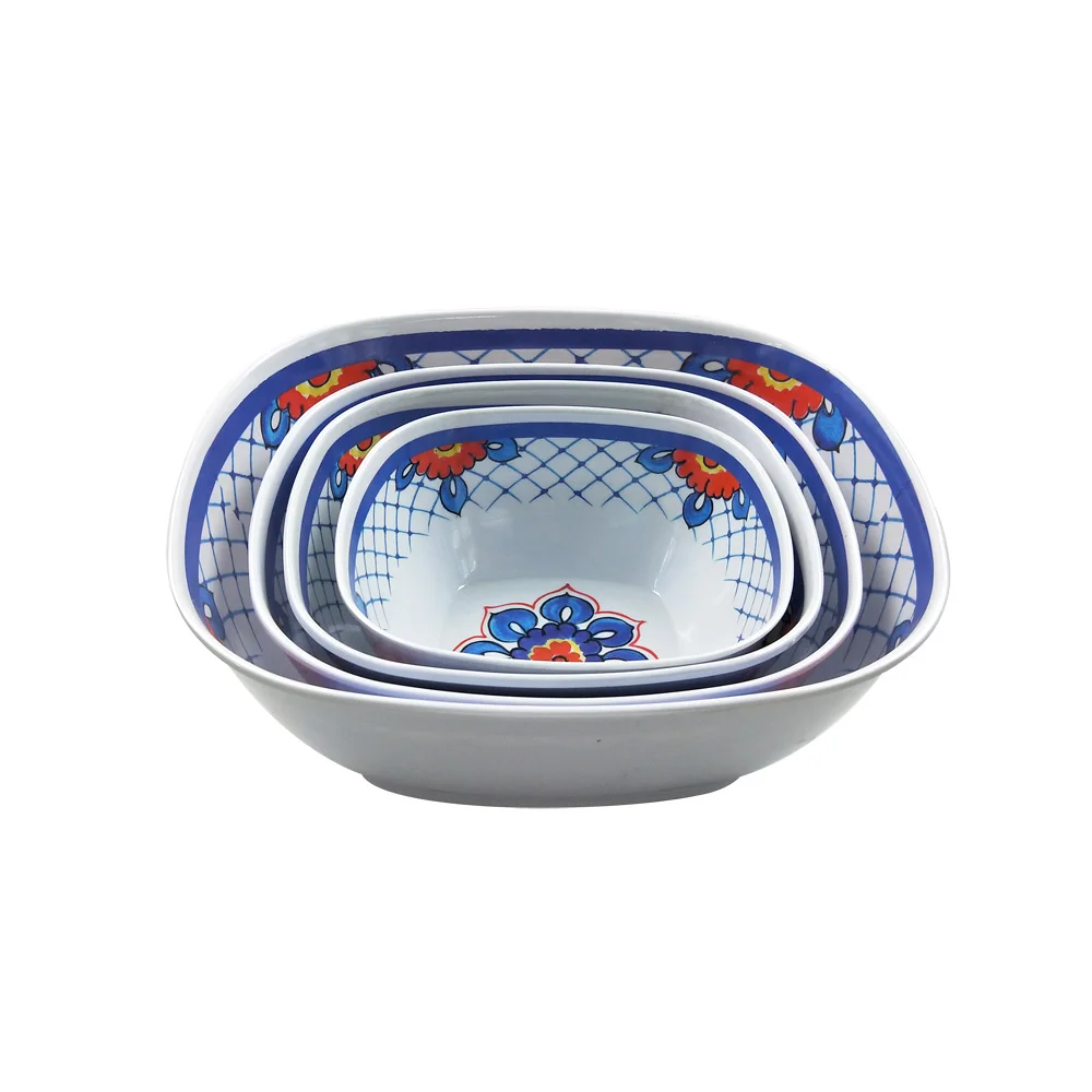 
FDA safe table top melamine dinner square shape dessert bowl 