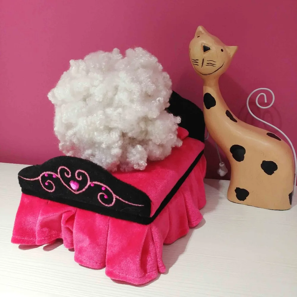 
GRS standard and BS5852 certificate wholesale 15D/64mm recycled flame retardant polyester fiber for padding wadding 